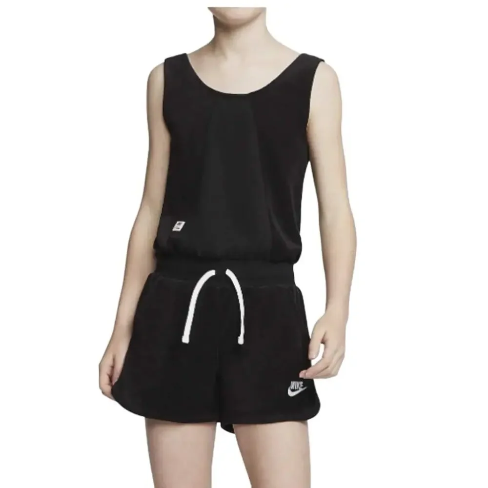 Nike Heritage Girls' Grade School French Terry Romper Medium